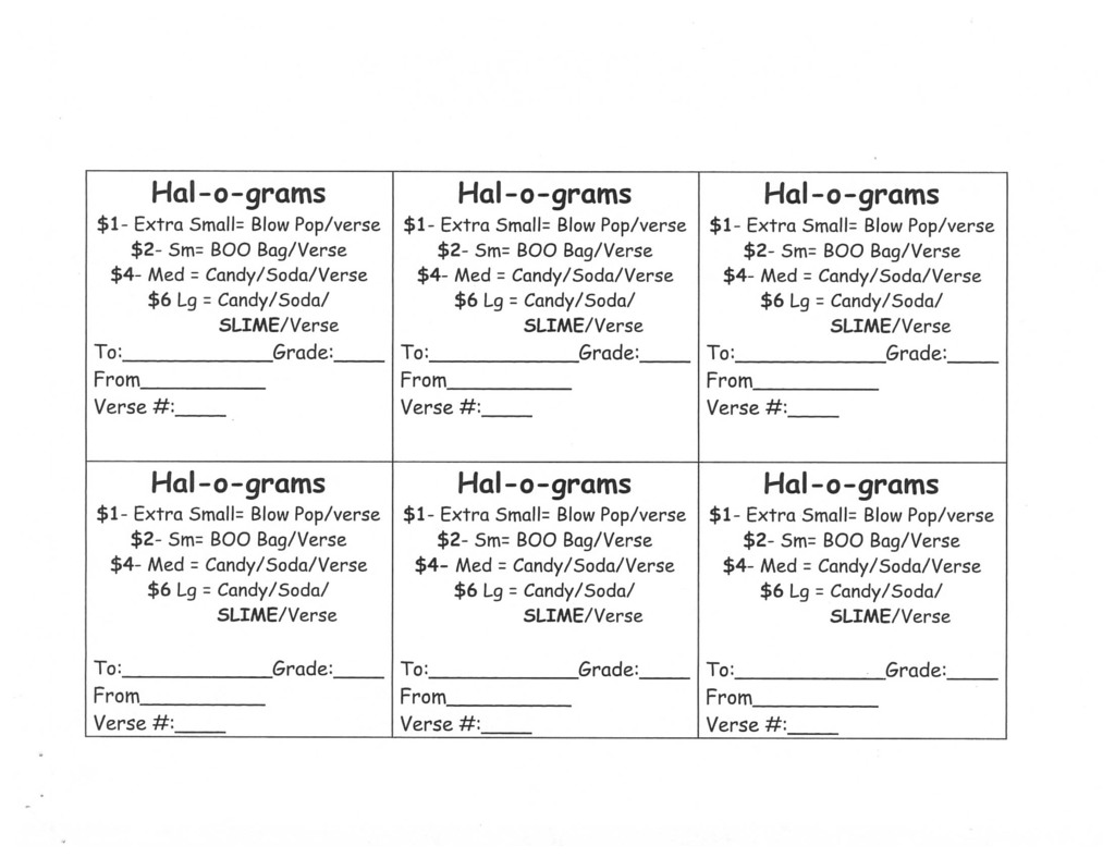 Hall-o-Grams Pricing 2020