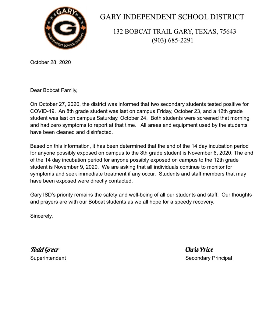 Covid letter Oct 28