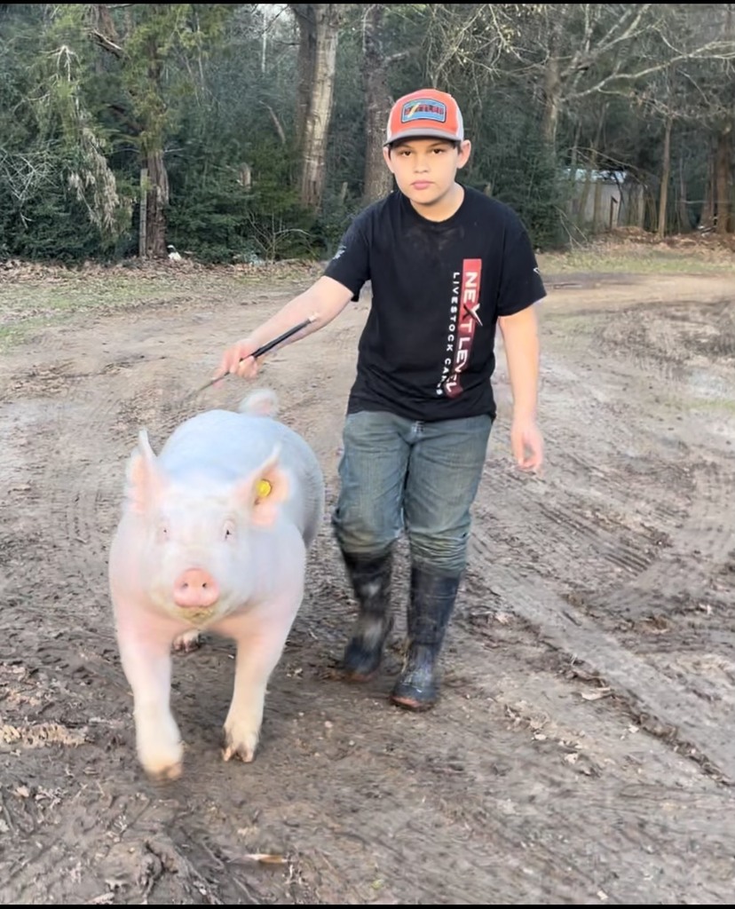 Student with his gilt. 