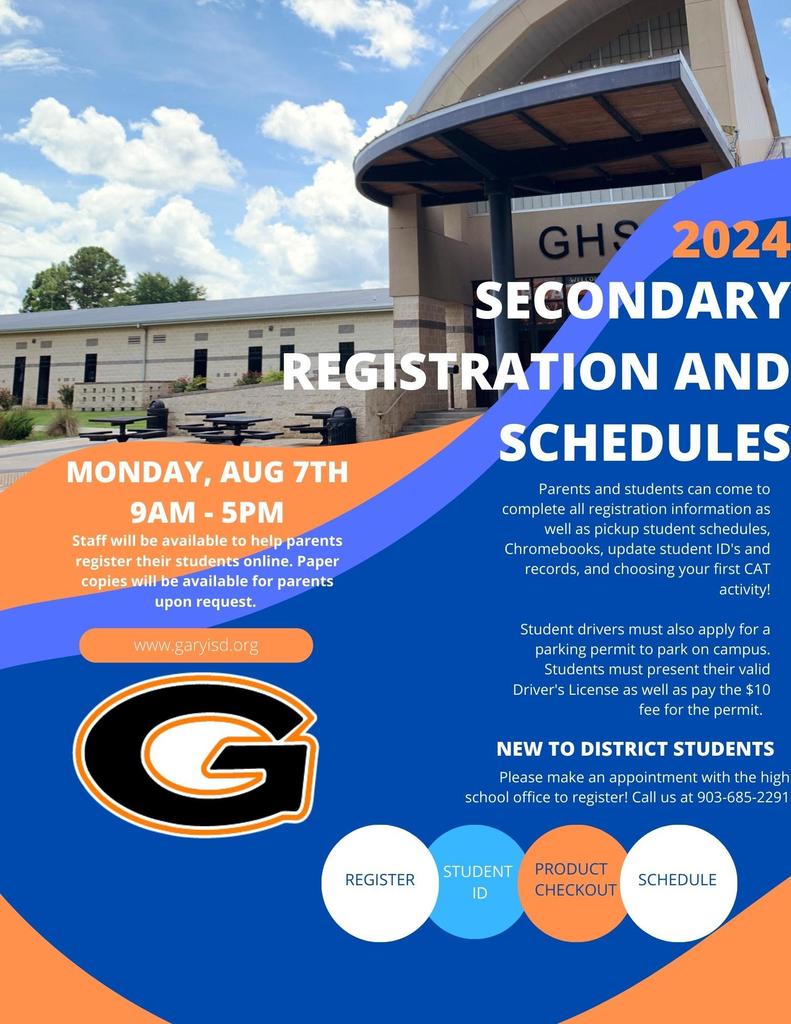 Secondary Registration and Schedules Flyer